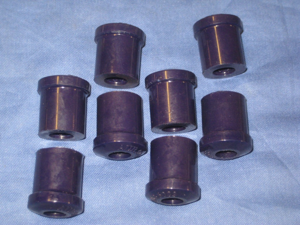 (7a) MGB GT ROADSTER POLY POLYURETHANE SHACKLE BUSH SET OF 8 2A5176P