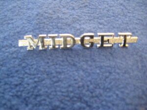 (6) MIDGET SCRIPT BOOT BADGE AHA5683 MIDGET ON A BAR