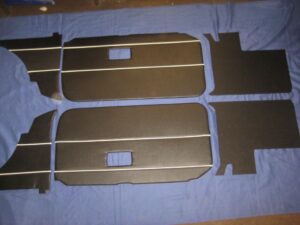 (2) TK114A MGB GT 6 PIECE INTERIOR DOOR TRIM PANEL KIT 1968-1970