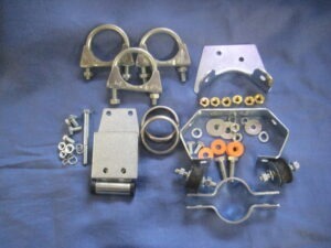 GEK1004KIT 4 PART MGB ROADSTER & GT EXHAUST FITTING KIT 1970-1974 CHROME BUMPER