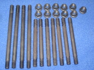 51K281SET MGB SET OF 11 ENGINE CYLINDER HEAD TO BLOCK STUDS & IMPROVED NUTS KIT